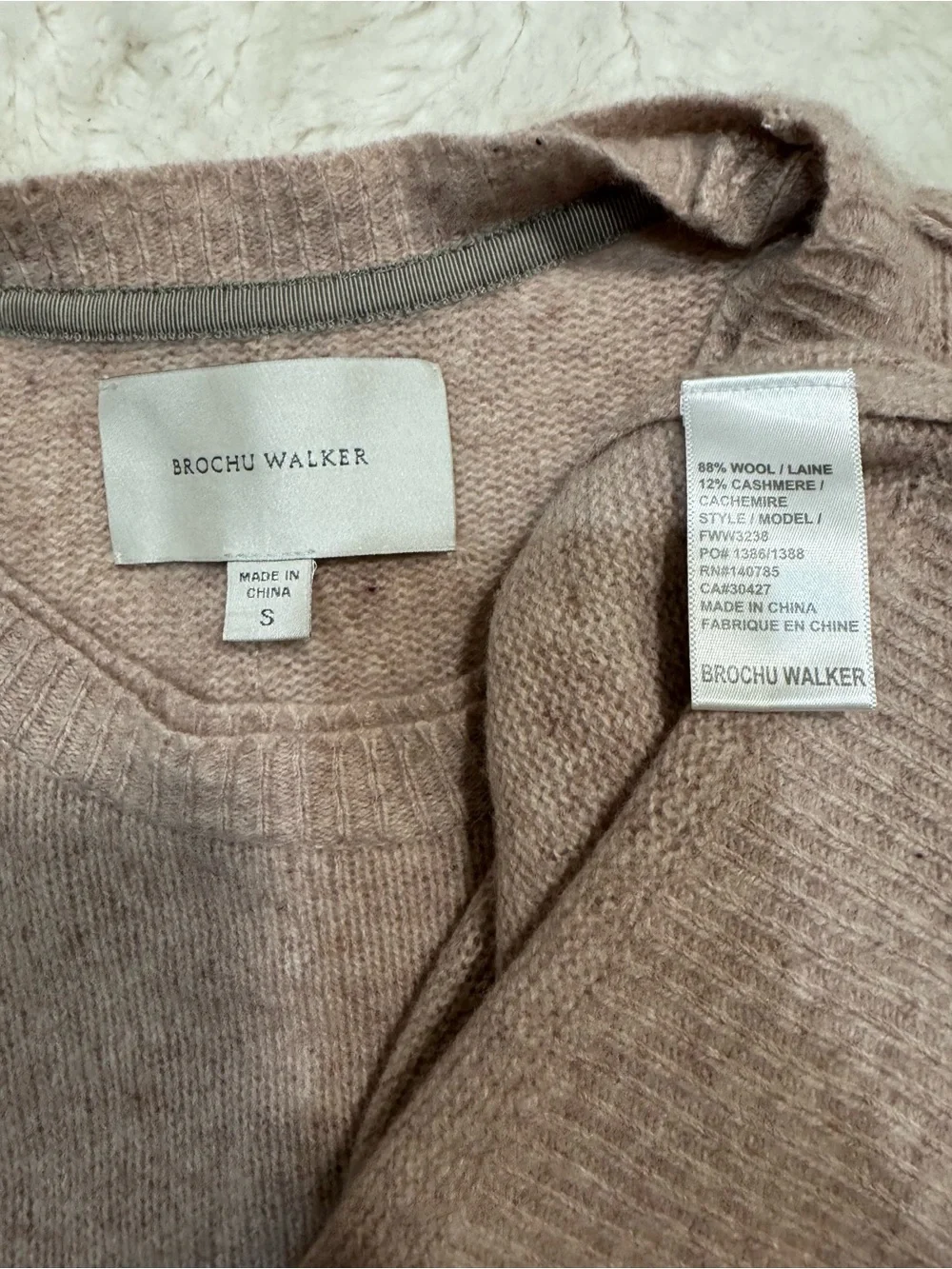 BROCHO WALKER Women's Crewneck Sweater 88% Wool and 12% cashmere - Picture 5 of 5